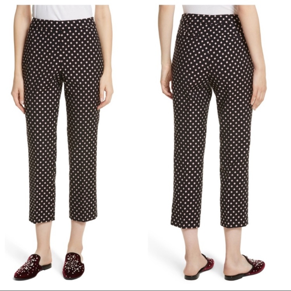 Kate Spade Diamond Cigarette‎ Cropped Black High Rise Pants Women’s Sz 8